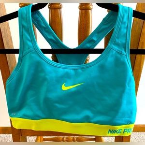 Women’s Large Nike Pro Sports Bra - blue and green
